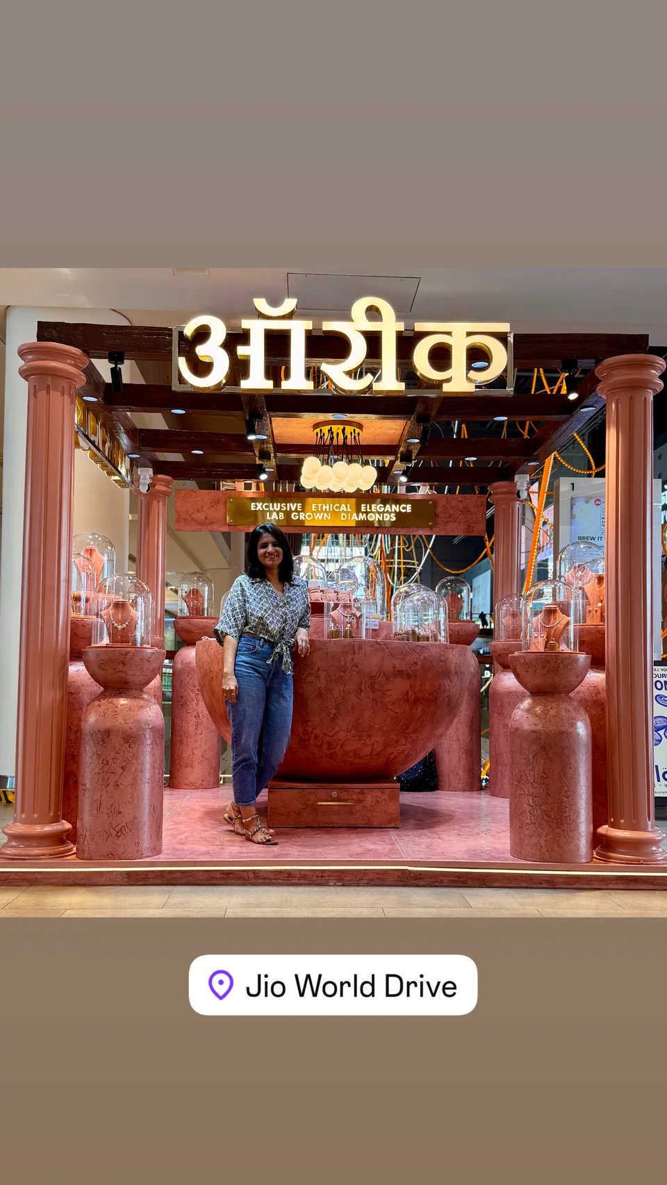 Shweta Lalwani Bharadwaj, Creative Director of Aurique, at the Jio World Drive store in Mumbai